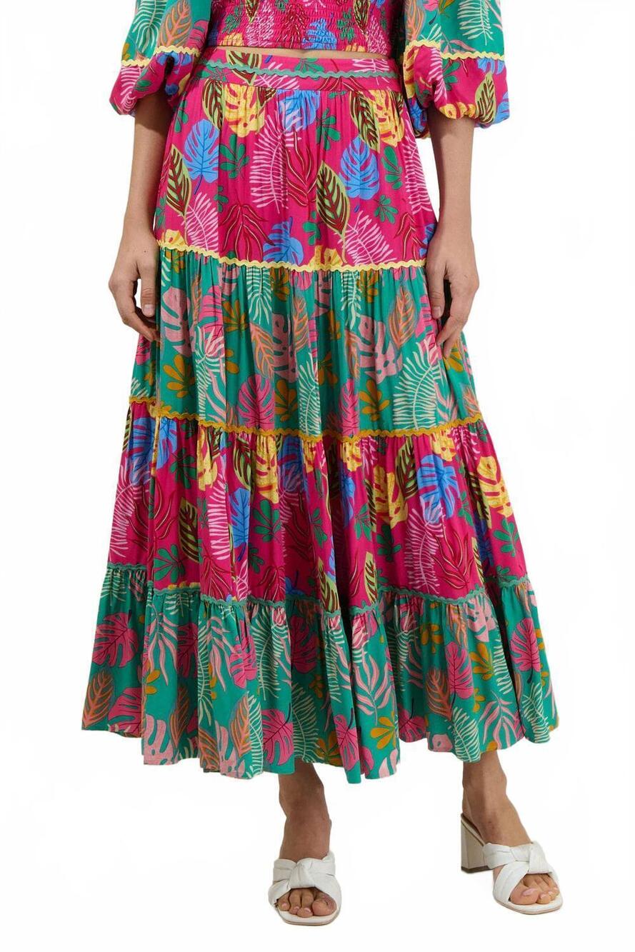 NEW SUGARLIPS iris floral maxi skirt